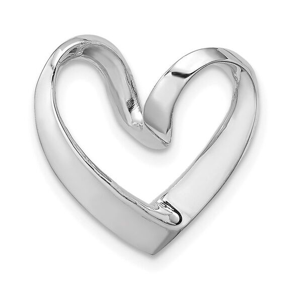 14k White Gold Polished Heart Chain Slide,All Products : American Fashion Style Bags On Sale